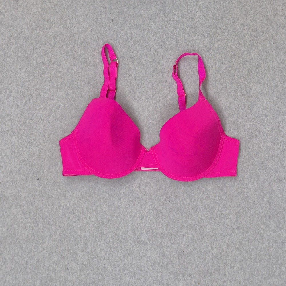Juicy Couture Women Bra 38C Pink Intimates T Shirt Underwired Nylon
